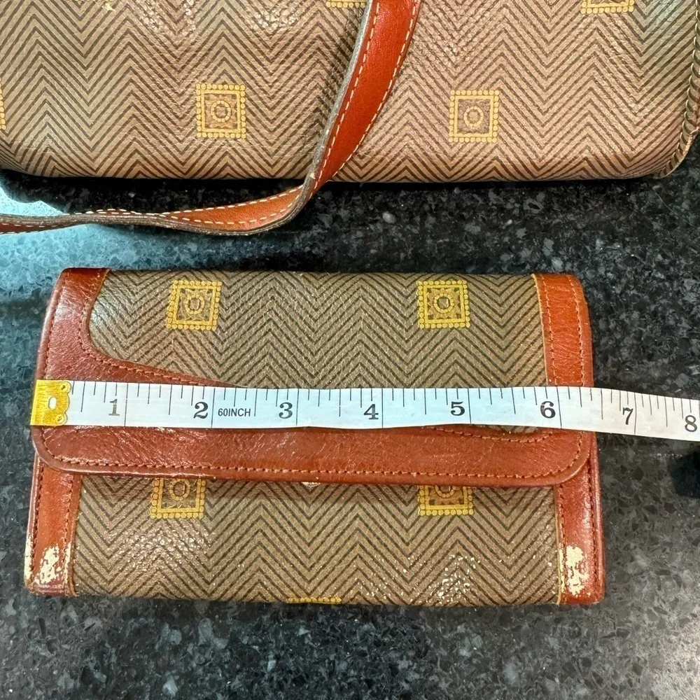 Vintage TEXIER Leather & Canvas Messenger Doctor Purse Bag & Wallet Set France - Picture 16 of 16